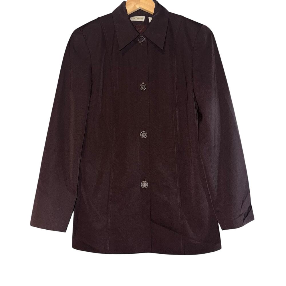 Vintage Ann Taylor Wool Blazer Jacket Chocolate Brown‎ Women's 8 Workwear Warm